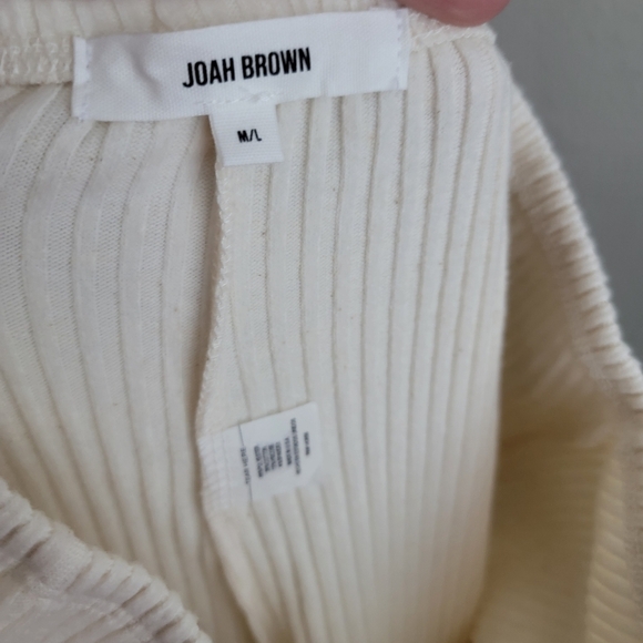 Joah Brown Fitted Mini Flare Pant in Natural Luxe Knit size M/L NWT - Picture 6 of 8